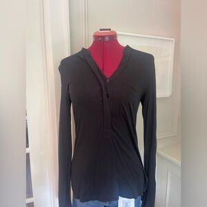 Black button up long sleeve top